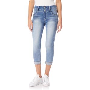 WallFlower Women's Juniors InstaSoft High-Rise Sassy Fit Skinny Stretch Crop Jeans (Mel), Size 22