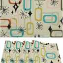 Mid Century Modern Placemats Set of 4 Retro 60s Minimalist Art Printed Dining Table Mats for Restaurant Home Kitchen Holiday Party Wedding Decor 12x18in