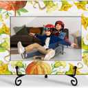 Thanksgiving Pumpkin 4x6 Wooden Photo Frame, Fall Orange Maple Picture Frame with Stand for Fall Gifts Desktop Use, Home Office Desk Decorations, Appreciation Gifts For Dad, Mom, Grandparents-83