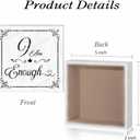 I Am Enough - Inspirational Positive Quote Desk Wooden Box Sign, Rustic Wood Block Plaque, Tabletop Decorations, Bedroom Living Room Kids Playroom Office Dcor