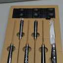 Steak Knives Set of 6, 4.8 Inch Non Serrated Razor-Sharp Durable Dinner knives with Rest, German Stainless Steel Damascus Pattern Full Tang Forged, Rust Resistant & Easy to Maintain