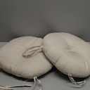 Beige Bistro Chair Cushions Set of 2, 15" Round Seat Chair Pads with Ties for Dining Room Patio