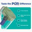 PUR Plus 11-Cup Water Pitcher, 1 Lead-Reducing Filter, Cleaner, Great-Tasting Water, Dishwasher Safe, Powerful Filtration, Filter Change Light Indicator, LockFit Cap Design - Sage