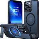 TORRAS for iPhone 13 Pro Case Translucent Black | Strong Magnetic & Seamless Stand, Fit for MagSafe, MilitaryGrade Drop Protection, Sturdy Adjustable Builtin Kickstand, Slim Matte Finish