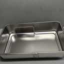 High Sided,XL Stainless Steel Cat Litter Box with Metal Lid,10.24 inch Tall