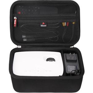 Mchoi Mini Projector Carrying Case Fits for ELEPHAS for NICPOW for KEJOG for TMY Bluetooth Portable Projector 4K 1080P Support, Storage Holder Organizer for Accessories, Case Only