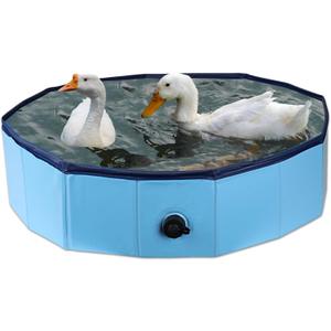 Foldable Duck Pool, Portable Hard Plastic Duck Pond Tub, Collapsible Duck Pools for Pet Ducks, Dogs and Cats Indoor & Outdoor Use, Hard Shell, Easy to Clean and Store