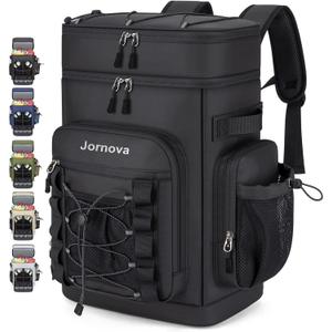 Insulated Cooler Backpack, 40L Leakproof Backpack with Double Compartments for Men & Women, Large Lunch Cooler for Camping, Beach, Travel, Picnic, Up to 48 Cans (Black)