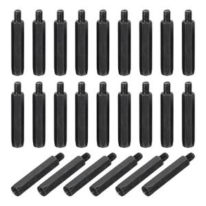 PATIKIL 24pcs M4x30mm+6mm Male Female Hex Standoff, Carbon Steel PCB Motherboard Spacer Standoffs for Computer Cases Circuit Boards FPV Drone Quadcopter, Black