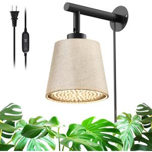 Bstrip Hanging Grow Lights for Indoor Plants, 25W Full Spectrum, 4H/9H/14H Timer, 3000K Wall-Mounted Decorative Plant Light with 9.8FT Power Cord, Ideal for Tall Plants, Flowers and Potted Trees