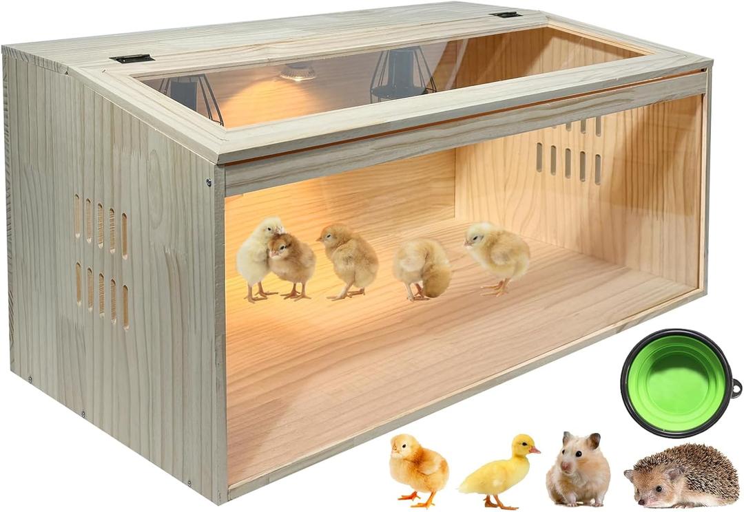 20-Piece Large Chicken Brooder Box, All-in-One Kit Brooder Box, Brooder for Chicks, Quail, Hamsters, Up to 35 Chicks Capacity, Pattern B, 31.5" L x 15.7" W x 15.7" H