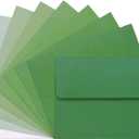 18-Pack Green 5x7 Self Seal A7 Envelopes - Gradient Colored, Fade Out Green - Perfect for Invitations, Letters, Photos, Thank You Cards, Wedding
