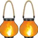 Hompavo Larger Gen2 Solar Lanterns Outdoor, Dual Charging (USB/Solar) & 2-Mode - Waterproof Decorative Hanging/Table Lights for Yard Patio Garden Halloween Christmas Decor, Birthday Gifts for Women, 2