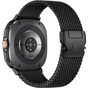 Milanese Loop Metal Bands for Samsung Galaxy Ultra Watch Band 2025/2024,Stainless Steel Magnetic/Parachute Mesh Titanium Strap Men Women for Samsung Galaxy Watch Ultra 47mm Band Correa Reloj