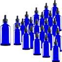 24 Pack 4oz Blue Glass Dropper Bottles, Eye Dropper Bottles with Glass Droppers for Essential Oils, Perfumes(4oz, Blue)