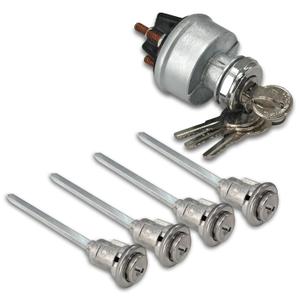 Ignition Switch Assembly Kit with 4 Door Lock Cylinder & 4 Key Compatible with Peterbilt 379 377 359 378 349 385 362 Truck Replace# 23-08598, 23-09994C268, 30GN15 34RC156