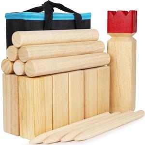 Juegoal Kubb Game Set Backyard Game Set Outdoor Tossing Game Set with Carrying Bag