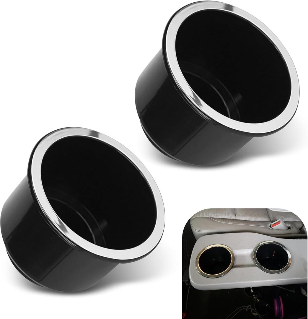 2 PCS Car Multi-Function Cup Holder Insert, Car Beverage Can Holder, Car Interior Embedded Replaceable Tray, Universal for Most Cars (Black)