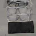 JM Reading Glasses Men with Blue Light Protection, Rectangular Classic Computer Readers Eyeglasses with Spring Hinge, +2.25, 4 Packs