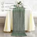 Wigenius Fall Table Runner 10 Pack Sage Green Cheesecloth Table Runners 35 X 120 Inch Boho Restic Gauze Tablerunner for Wedding Party Baby Shower Decoration