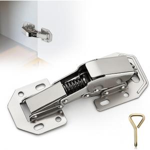 Ravinte 10 Pack Soft Close Hidden Hinges Surface Mount Kitchen Cabinet Hinges, No Pre-drilled Heavy Duty for Kitchen Cabinet Cupboard Door