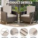 MIULEE Beige Outdoor Chair Cushions Set of 4, 18.5x16x3 Inch Waterproof Patio Seat Cushions for Outdoor Furniture Couch Sofa, 3 Year Color Fastness High Density Foam with Adjustable Ties