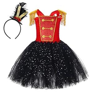 Tutu Dreams Circus Costume for Girls 1-10Y with Circus Headband Chrsitmas Gifts Birthday Party, Size M