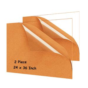 Plexiglass Sheets 1/8" Thick (3mm) Acrylic Sheets - Clear Acrylic Sheet, 24 x 36 (3 Pack) Set for Displays for Signs - Cast Plexiglass Sheet for DIY Projects (24 In x 36 In)