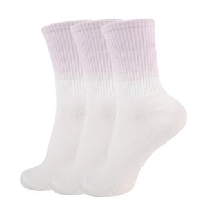 Ivyhouse Pilates Yoga Socks with Grips for Women - Colorful Non Slip Crew Athletic Socks - Cute Grippy Workout Hospital Socks, 3 Pairs, Purple