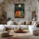 Creepy Gothic Dark Moody Pictures Decor Vintage Halloween Wall Decor Horror Poster Autumn Fall Witch Coven Rustic Macabre Dark Artwork Prints for Living Room Bedroom8x12inch black framed (style-3)