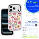 GuardCrew for iPhone 17 Pro Max Case, [Pink Flowers] Cool Aesthetic Pattern for Women, [11FT Military-Grade Drop Tested] Slim Crystal Clear Shockproof TPU Bumper Phone Cover, 6.9"