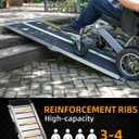 VNN Portable Wheelchair Ramp 5FT, Seamless Non-Slip Aluminum Ramps for Wheelchairs for Home, Handicap Wheelchair Ramps for Home Steps, Aluminum Loading Dock Plates, Black