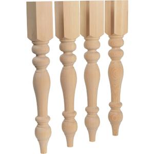 CAROLINA LEG CO. Chunky Farmhouse Table Legs - Handmade in USA - Unfinished - DIY Furniture - Turned - Set of 4 Wood Table Legs- Dimensions: 3.5" x 29"