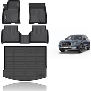 KELCSEECS Floor Mats & Cargo Liner Custom for Lincoln Corsair 2020-2026(Not for Hybrid),All Weather Protection TPE Floor Liners Front& Rear Row Full Set Lincoln Corsair Accessories Black