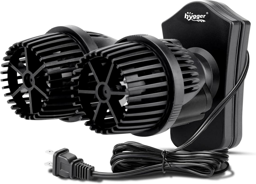 hygger 2100GPH Double Head Aquarium Wave Maker, Quiet 5W Aquarium Circulation Pump, with Strong Magnetic Suction Base, 360Adjustable Power Head, for 40~110 Gal Tank