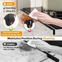 Stove Gap Covers, 2 Pack Stainless Steel Stove Gap Filler, Heat Resistant Oven Gap Filler Adjustable Length 13.8" to 27.5", Range Trim Kit Non-Slip Stove Guard Between Stove Top & Counter - Black