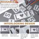 MECCANIXITY 42pcs 10 Inch Letter Stencils Alphabet Number Stencil Reusable Plastic Symbol Stencil Interlocking for DIY Art Painting Wall Chalkboard Wood Signs, White