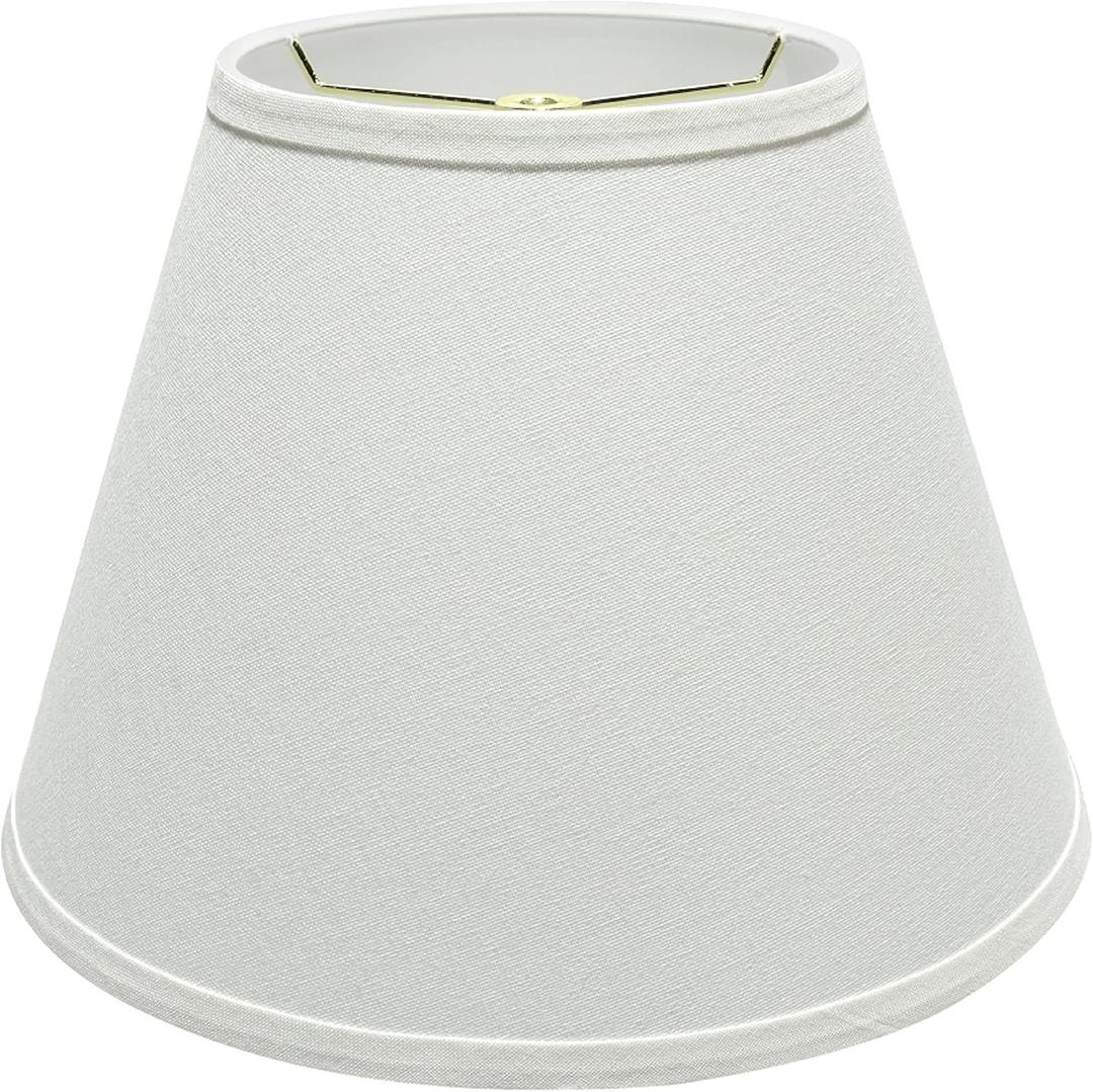 Aspen Creative 32682 Transitional Empire Shape Spider Construction Lamp Shade, White, 7" Top x 13" Bottom x 9-1/2" Slant Height