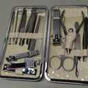 Yougai Nail Clippers set for Men and Womens Gift Manicure Set 18 Pieces Stainless Steel Manicure Kit,Nail Care Tools with Luxurious Travel Case (Beige)