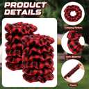 Suncalla 12 Pcs Camping Hair Scrunchies Buffalo Plaid Scrunchie Hair Ties with Thank You Cards Camping Bachelorette Party Favors for Women Birthday Bachelorette Glamping Outdoor Supplies