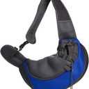 Pet Dog Sling Carrier, Breathable Mesh Portable Travel Safe Pet Sling Shoulder Bag Carrier with Adjustable Non-Slip Shoulder Strap for Small Dogs Cats Puppy (Small, Blue)