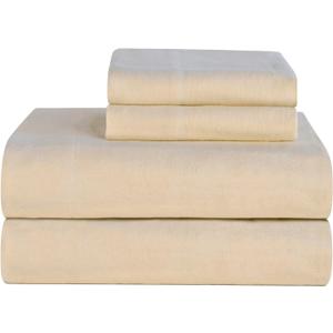 Celeste Home Ultra Soft Flannel Sheet Set with Pillowcase, Twin, Cloud Cream