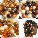 180Pcs Hair Beads for Braids Large Hole African Hair Bead for Women for Large Braids 14mm Brown Jumbo Pony Beads for Braiding Jewelry Making Macrame Crafts Assorted Colors Beading Supplies
