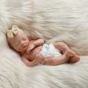 BABESIDE Slicone Baby Doll Lifelike Reborn Baby Dolls - 16 Inch (Weight 4 Lb) Full Platinum Silicone Reborn Baby Doll Slicone Full Body Anatomically Correct Sleeping Baby Girl with Gift Box