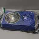 Heated Cat Bowl, Outdoor Heated Water Food Bowl with 2 Stainless Steel Bowl, Waterproof, Anti-Freezing Heated Pet Water Bowl for Outside Cat Dog Bird, with Power Indicator Light