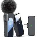 Rythflo Wireless Lavalier Microphone for iPhone 15 & Android with Noise Cancellation, 100ft Transmission, 18H Battery Life, USB Type-C Wireless Lapel Microphone for Video Recording, Vlog, Streaming