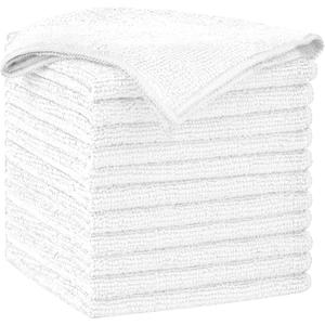 AIDEA Microfiber Cleaning Cloth-12PK, Soft Microfiber Towels for Cars, Absorbent Cleaning Rags, Lint-Free Streak-Free Wash Cloths for House, Kitchen, Window(12in.x12in), White