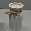 White Ceramic Vase-Flower Vase Dried Flower Vase for Modern Home Decor, Fit for Foyer Living Room Fireplace Bedroom Kitchen,Decent Gift, 8.27" H