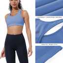 BUBBLELIME Women's Racerback Sports Bras High Impact/Medium Support Activewear Fitness Workout Yoga Tank Tops (Blue, M)