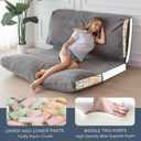 MAXYOYO Folding Sofa Bed, Convertible Chair Couch, Floor Bean Bag Sofa, Grey